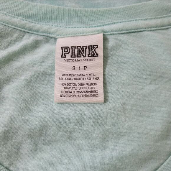 Pink Victoria's Secret Aqua Long Sleeve V-Neck Top - Picture 2 of 10